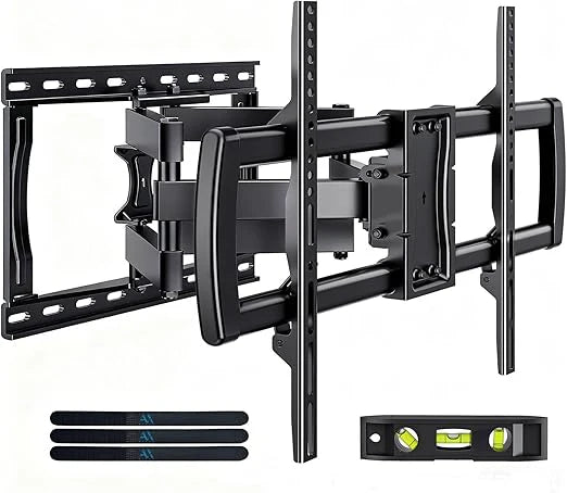 Heavy Duty Full Motion TV Wall Mount Bracket for 32-85 Inch TVs, Max VESA 400x400mm, Alloy Steel, Black