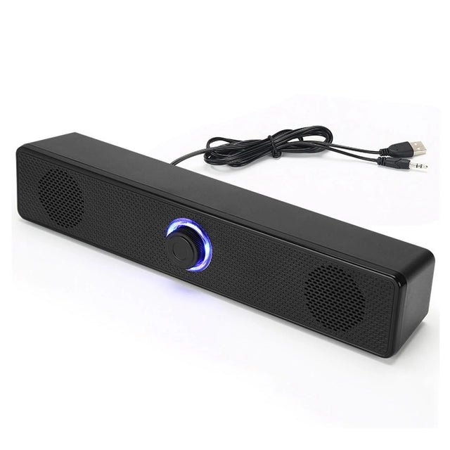 USB Wired Stereo PC Desktop Speakers with Volume Control Knob
