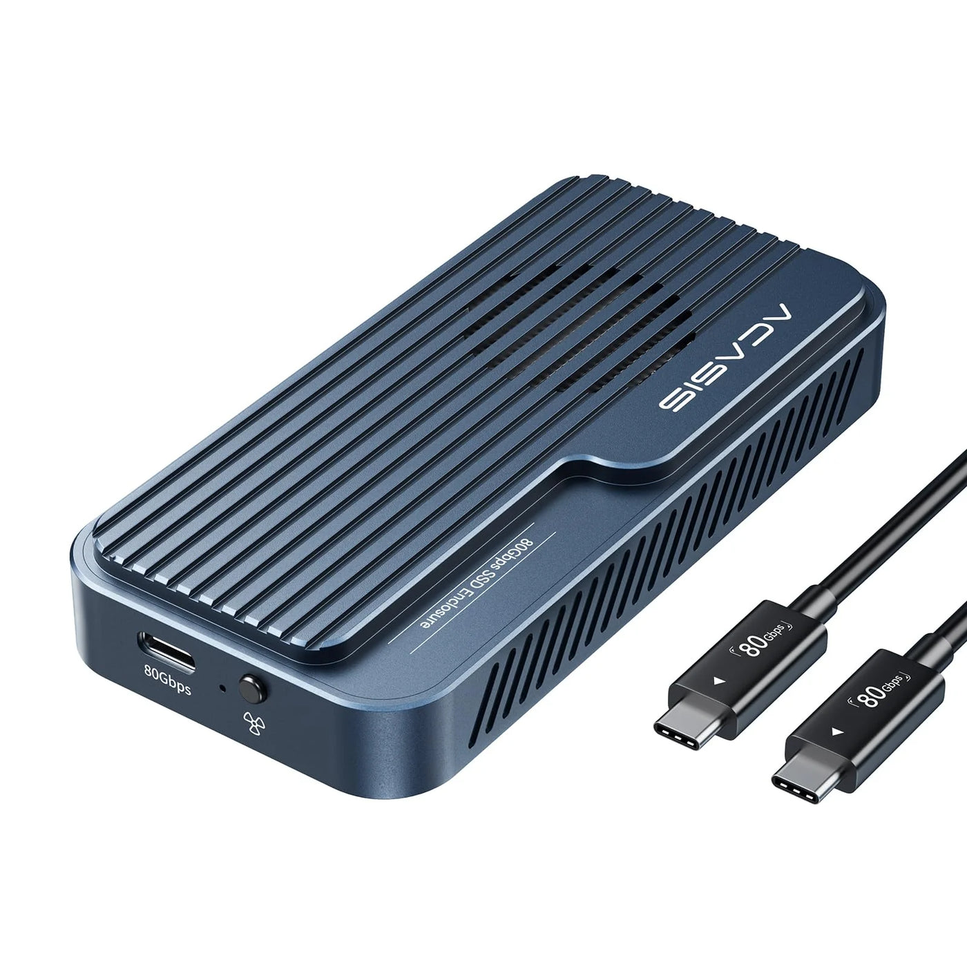 USB4 V2.0 M.2 NVMe SSD Enclosure with Cooling Fan - Aluminum, Grey