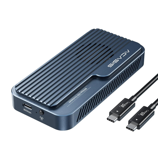 USB4 V2.0 M.2 NVMe SSD Enclosure with Cooling Fan - Aluminum, Grey