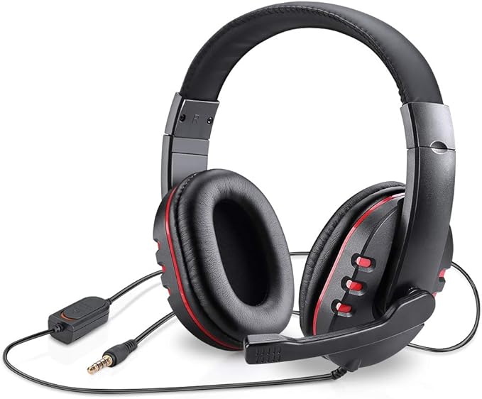 Lightweight 3.5mm Wired Over-Ear Gaming Headset - Black