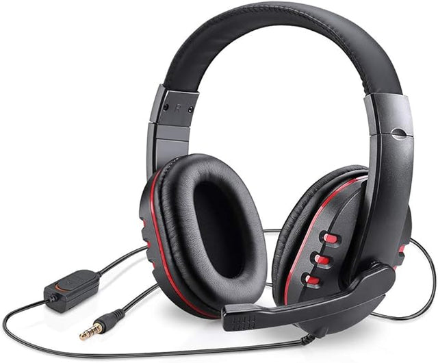 Lightweight 3.5mm Wired Over-Ear Gaming Headset - Black