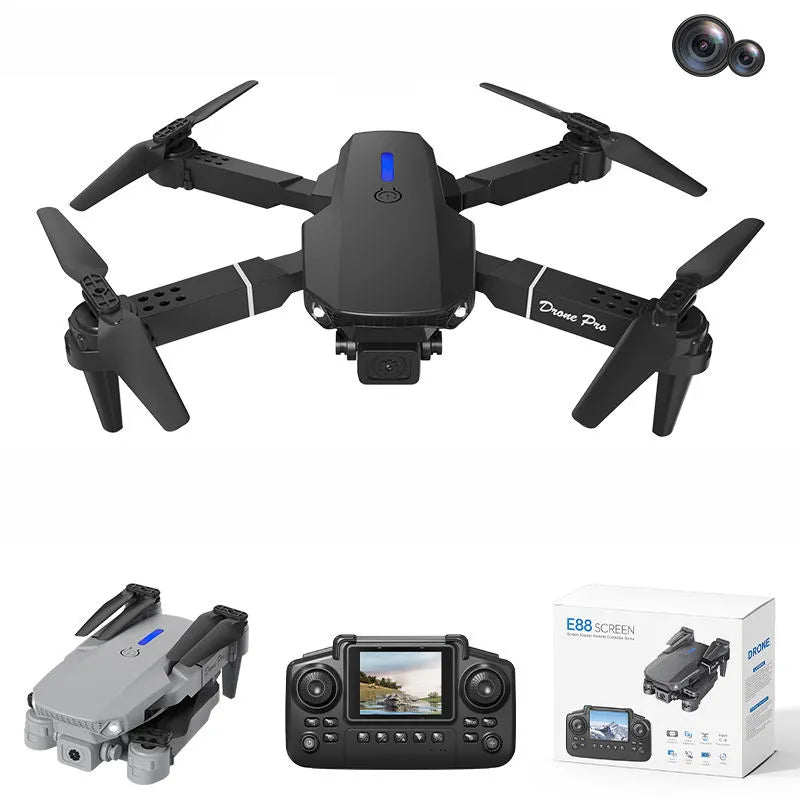E88 Drone for Everyday Use - Compact Size 27x19x24 cm, Easy Operation, Ideal for Personal Entertainment and Gifting