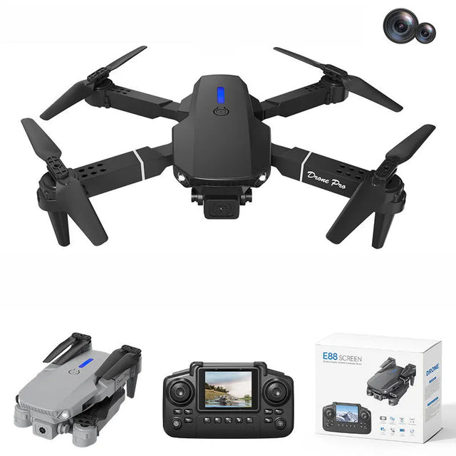 E88 Drone for Everyday Use - Compact Size 27x19x24 cm, Easy Operation, Ideal for Personal Entertainment and Gifting