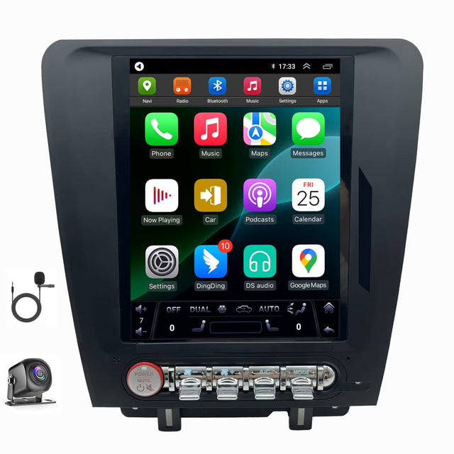 Car Stereo for Ford Mustang 2010-2014, Android 14, Wireless CarPlay, GPS Navigation, Vertical Screen
