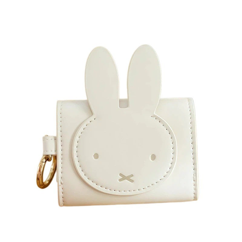 Cute Rabbit Earphone Case, Key Chain Pouch & Cable Organizer - Kawaii Cartoon Headphone Storage Bag for Women Girls