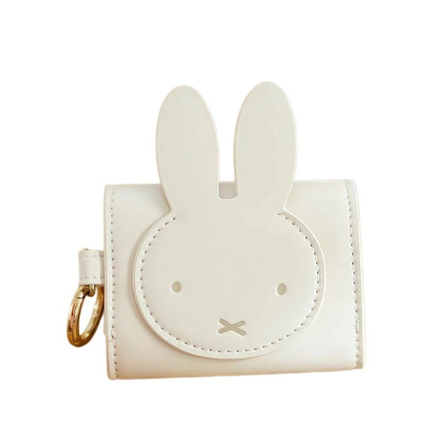Cute Rabbit Earphone Case, Key Chain Pouch & Cable Organizer - Kawaii Cartoon Headphone Storage Bag for Women Girls