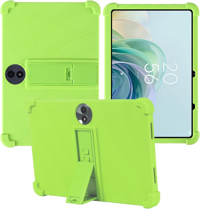 Soft Silicone Case for TCL TAB 11 Gen2 11 Inch Tablet, Shockproof Stand Cover with Adjustable Kickstand, Kids Friendly Protective Sleeve (Green)