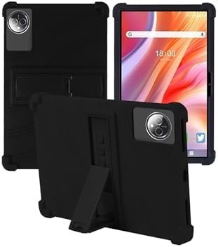 Soft Silicone Case for FEONAL 2025 11-Inch Tablet, Shockproof with Adjustable Kickstand, Kids Friendly Protective Cover (Black)