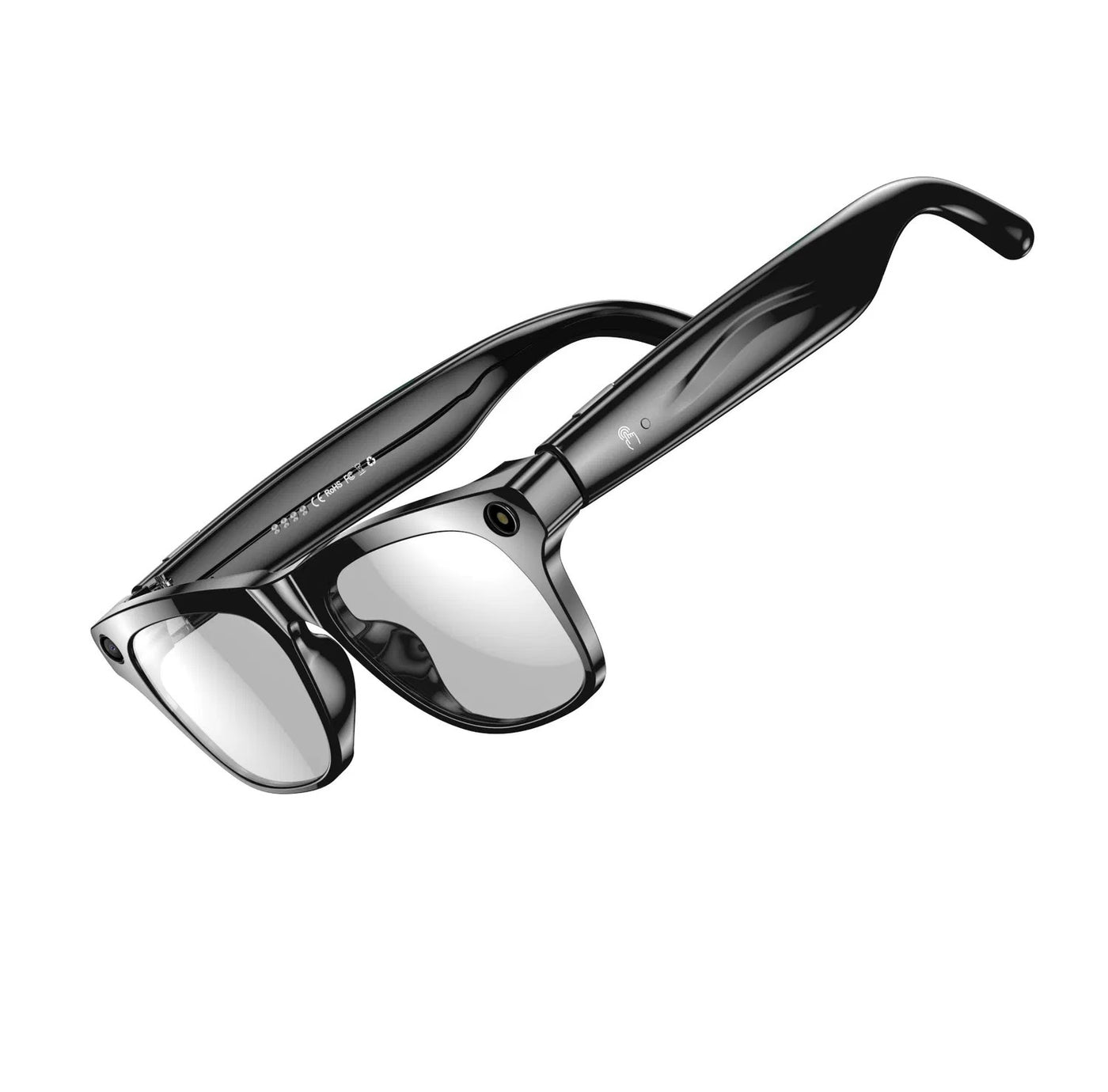 Bluetooth Smart Glasses, Lightweight Trendy, WiFi Camera, Black