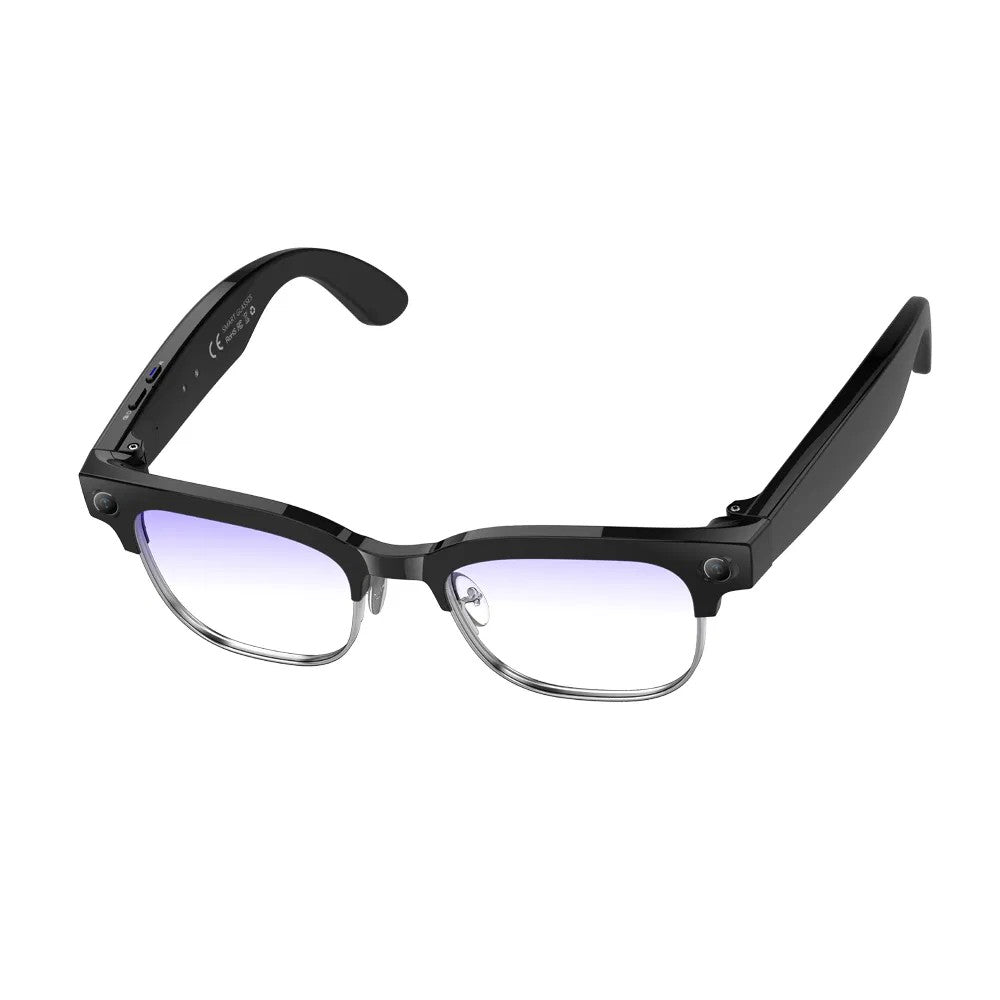 Smart Bluetooth Glasses with AI Voice Assistant, IP66 Waterproof, Video Recording, Multi-Language Translation