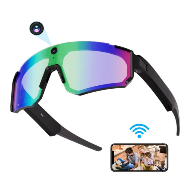 AI Smart Glasses with 800W HD Camera, BT 5.3, UV Protection, Video Recording, Translation, Black Green