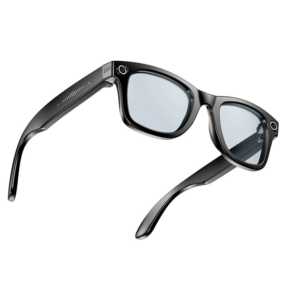 Smart AI Glasses with 8MP Camera, Video Recording, Waterproof, Bluetooth, Music, Black