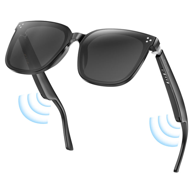 Smart Glasses with Bluetooth, UV400 Protection, Touch Sensor, Phone Call & Music, Brown Black