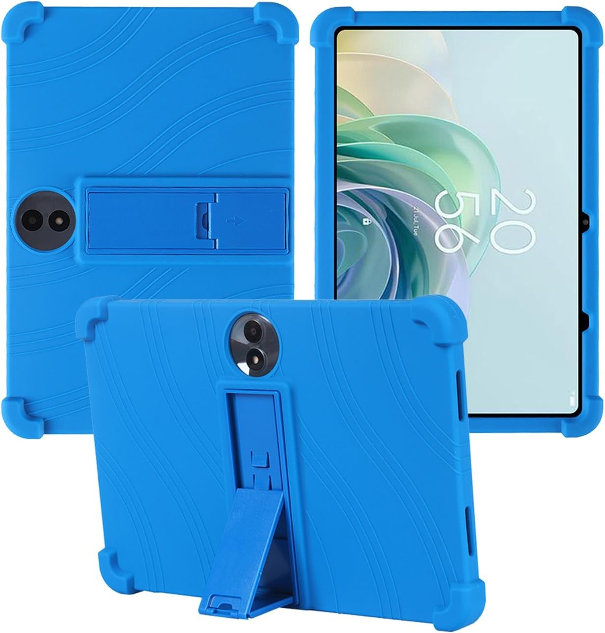 BOVUGAC Compatible with TCL TAB 11 Gen2 Case 11 Inch, Soft Silicone Shockproof Tablet Cover with Adjustable Stand, Kids Friendly for Android 14 Tablets, Blue