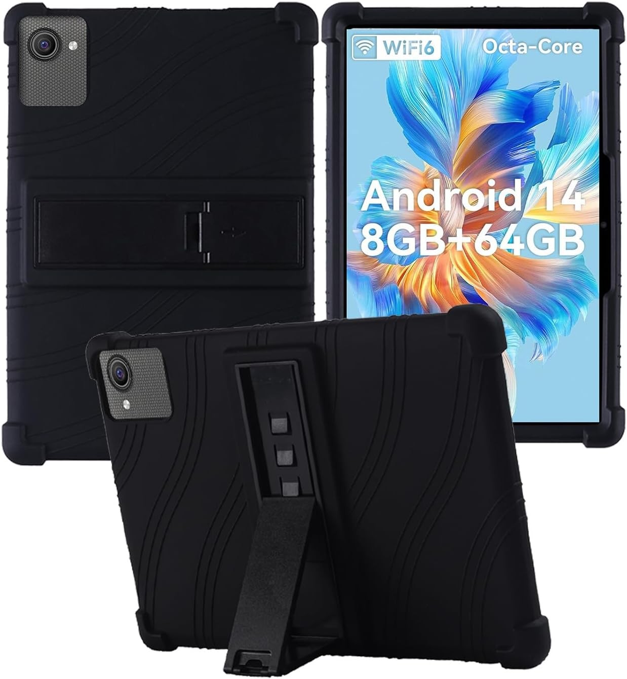 Compatible with ZOFYWNAS C10 Tablet 10" Android 14, Soft Silicone Shockproof Kids Case with Kickstand