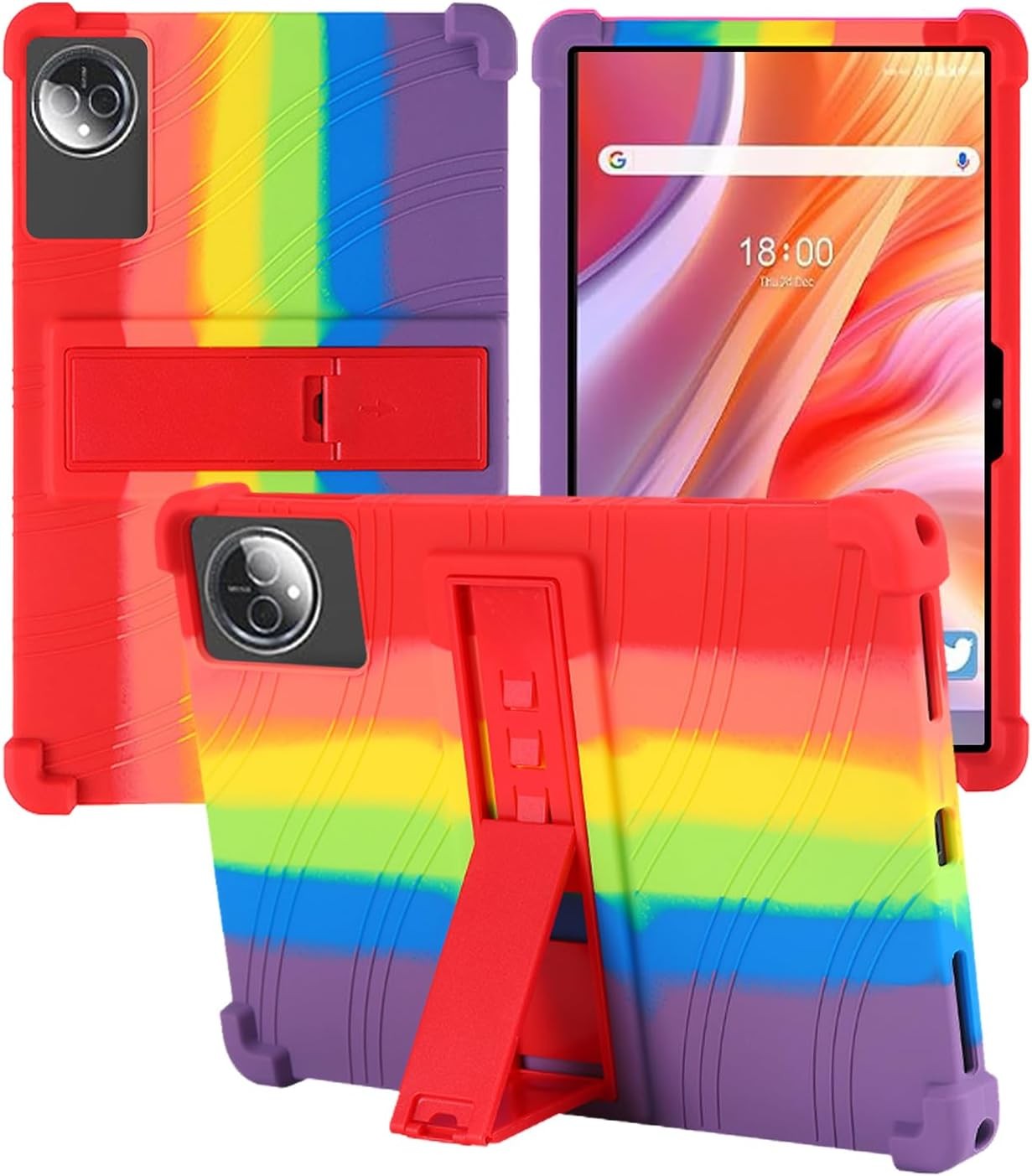 Silicone Case for FEONAL 2025 11-Inch Tablet, Soft Shockproof Protective Cover with Adjustable Kickstand, Kids Friendly