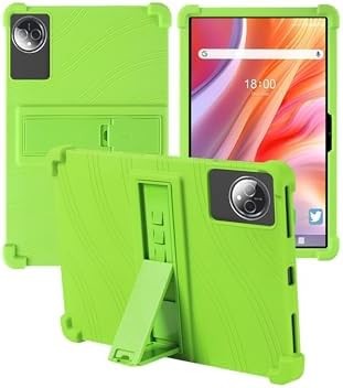 Soft Silicone Case for FEONAL D126 2025 Tablet 11 inch, Shockproof Kids Friendly Cover with Adjustable Stand-Green