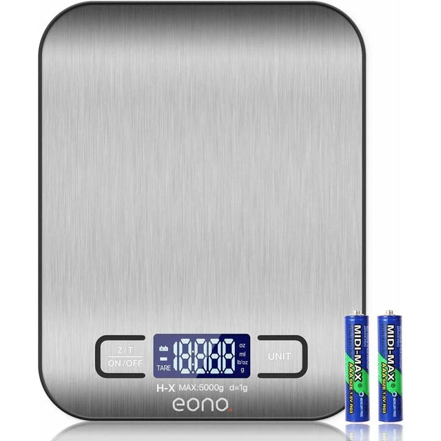 Precision Electronic Compact Scale 5kg/1g, Stainless Steel, for Jewelry & Kitchen