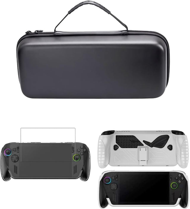 Compatible with ROG Ally X EVA Carrying Bag + TPU Case + Tempered Glass Screen Protector