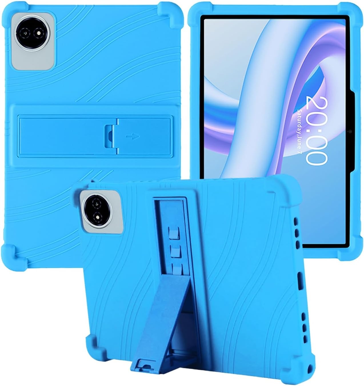Compatible with TECLAST M50 Plus 10.1 Case, Soft Silicone Stand Shockproof Kids Friendly (SkyBlue)