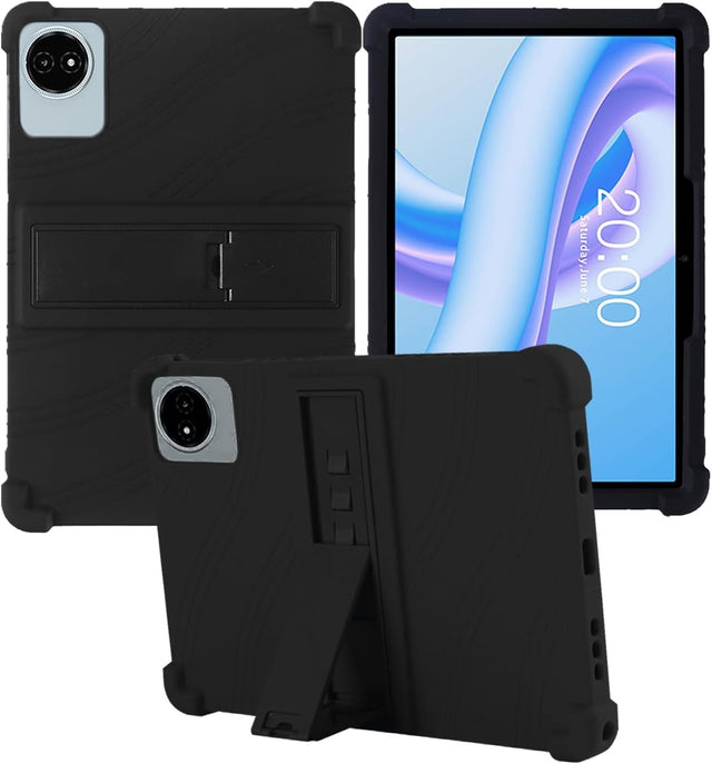 Silicone Case for TECLAST M50 Plus 10.1", Adjustable Stand, Shockproof, Kids Friendly, Black