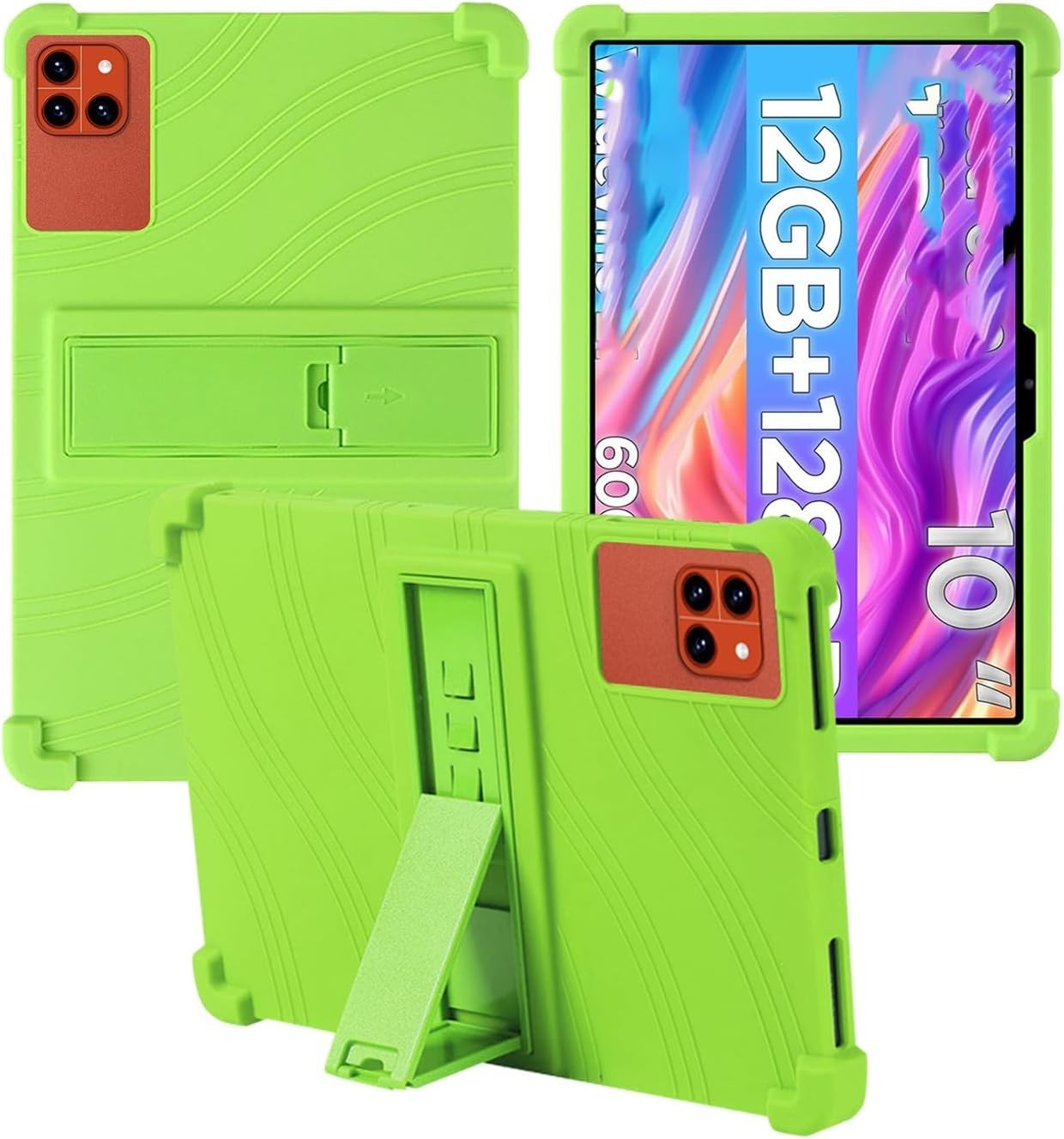 Soft Silicone Case Compatible with Callsky-Tab Ctab 10 10.1" Kickstand Shockproof Kid Friendly