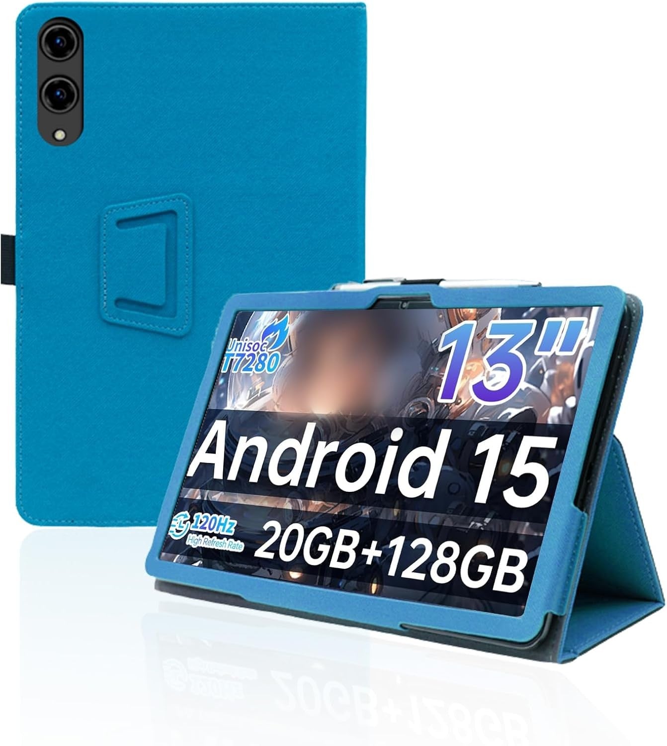 TECLAST T65 13.4" Tablet Case, PU Leather, Folding Stand, Pencil Holder, Wrist Strap