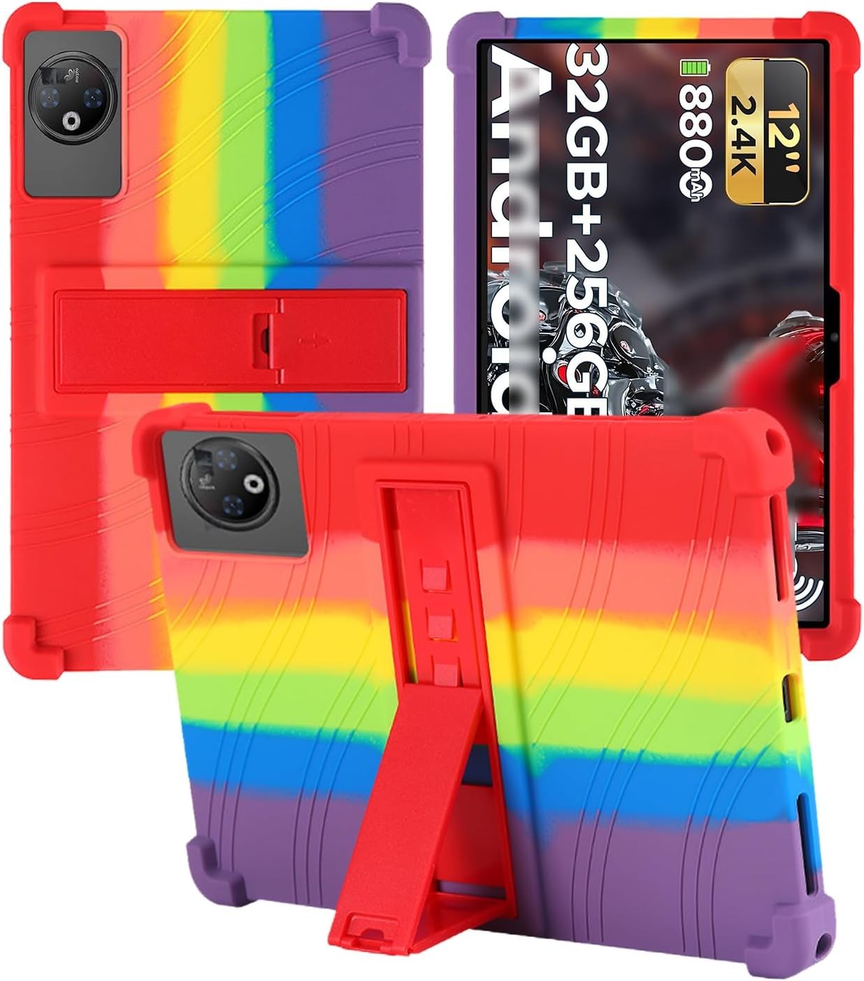Silicone Case Compatible with DOOGEE V Pad 12", Adjustable Stand, Shockproof, Kids Friendly