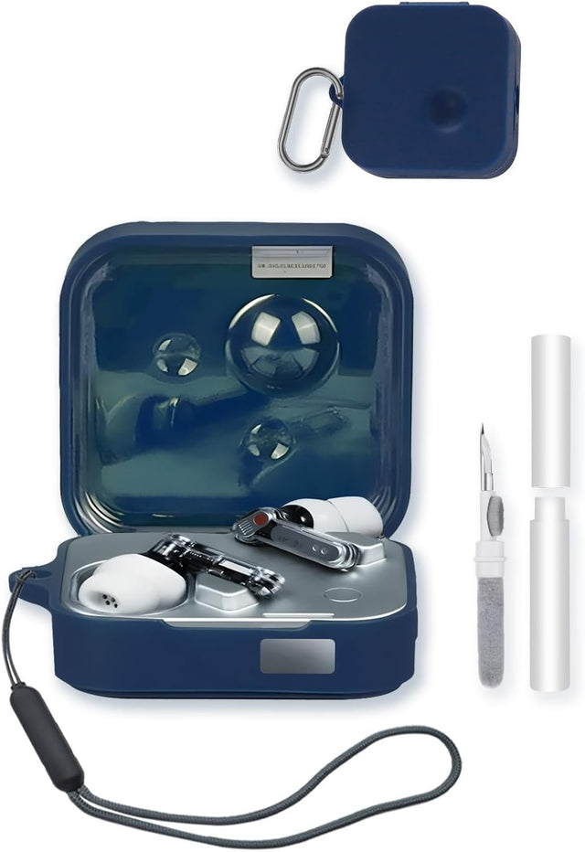 Silicone Case Compatible with Nothing Ear 3, with Keychain, Cleaning Pen & Lanyard