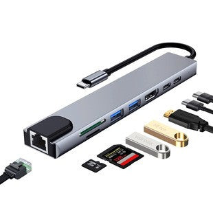 8-in-1 USB C Hub, HDMI, Ethernet, for Phone, Laptop, Switch