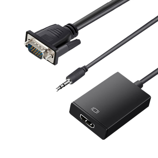VGA to HDMI Converter with Audio, VGA Male to HDMI Female Adapter for PC, Laptop to Monitor/TV