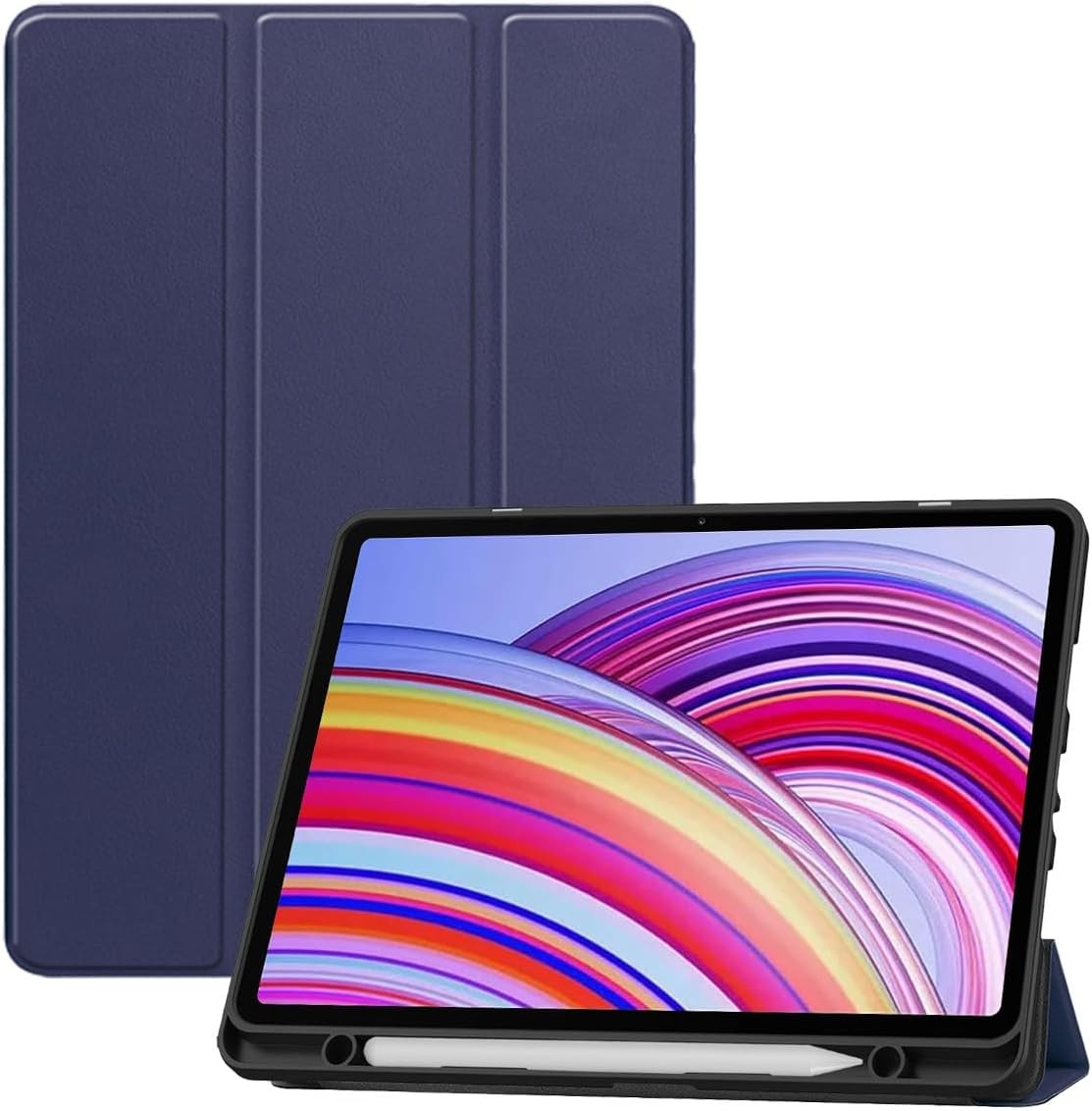 Tri-Fold Tablet Case for Xiaomi Redmi Pad 2 Pro 12.1", Premium PU, Scratch Resistant, Black