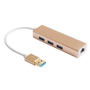 USB 3.0 to RJ45 Gigabit Ethernet Adapter with USB Hub, Plug and Play External Network Card for Laptop, Smartphone and More