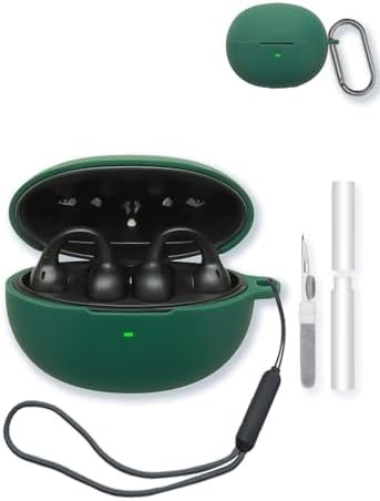 Silicone Case for Baseus Inspire XC1 Earbuds, Soft Protective Cover with Keychain & Cleaning Kit