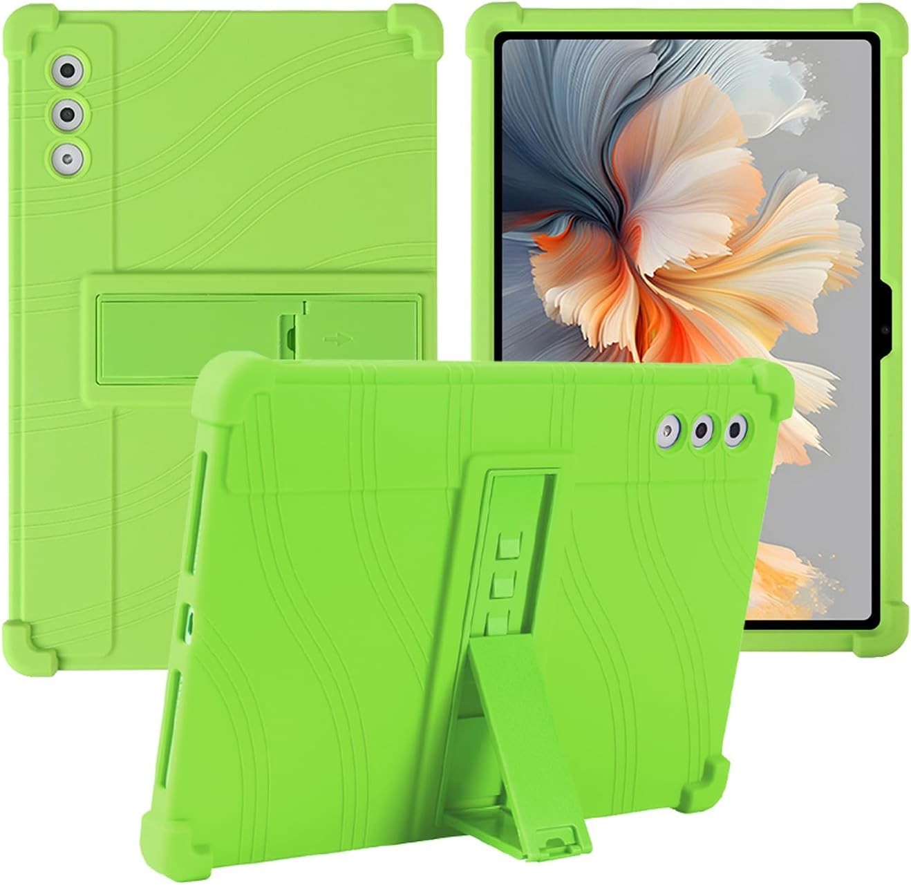 Silicone Tablet Case Compatible for Lenovo Yoga Tab Plus 12.7", Adjustable Stand, Shockproof, Kids Friendly, Orange