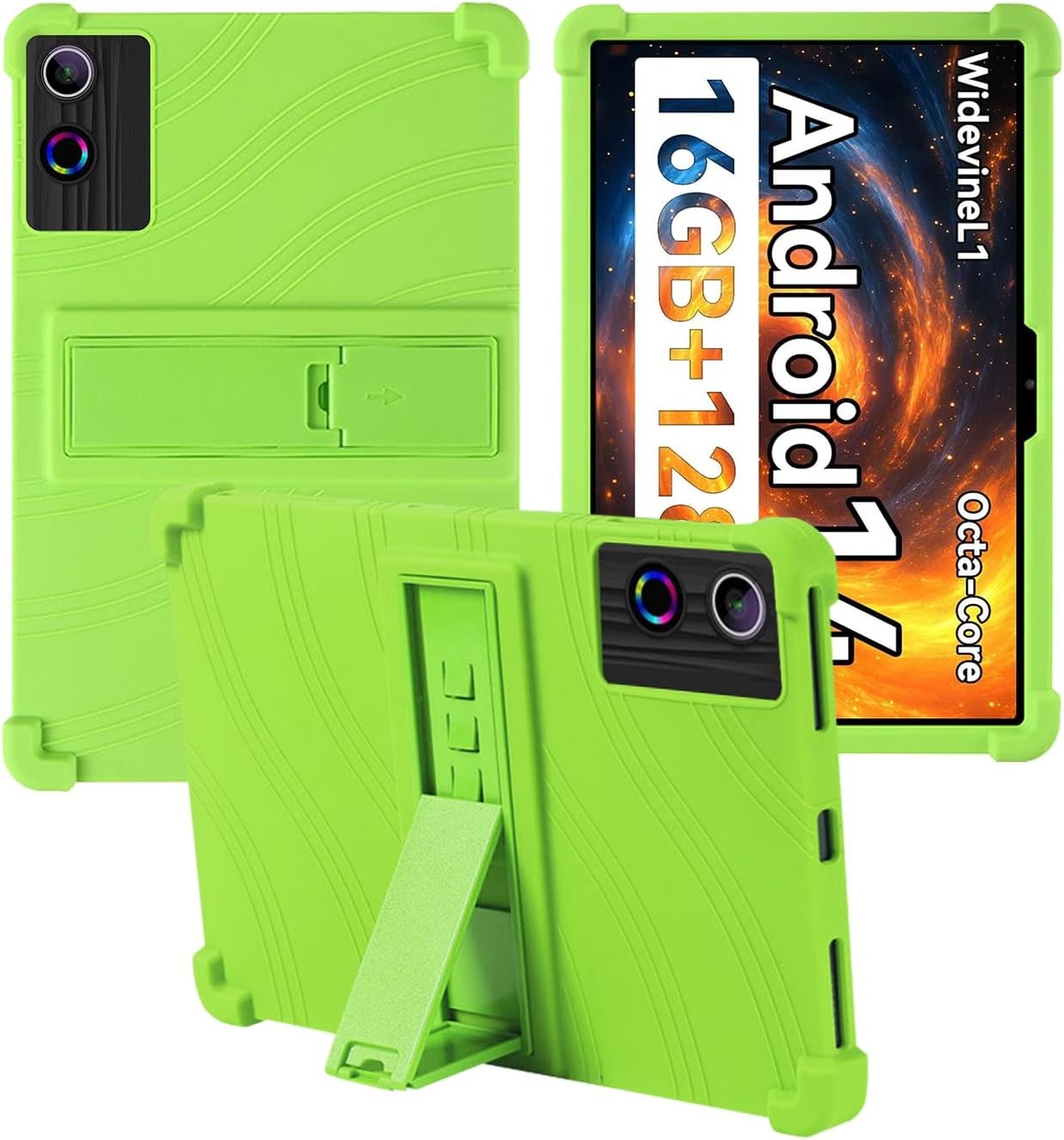 Soft Silicone Tablet Case Compatible with UGRIHACH A7 11", Shockproof, Kids Friendly, Blue