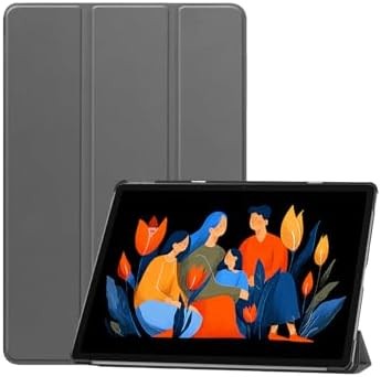 Compatible with Lenovo Idea Tab Plus/Tab K12 Tri-fold Case PU Full Protection Scratch Resistant Grey