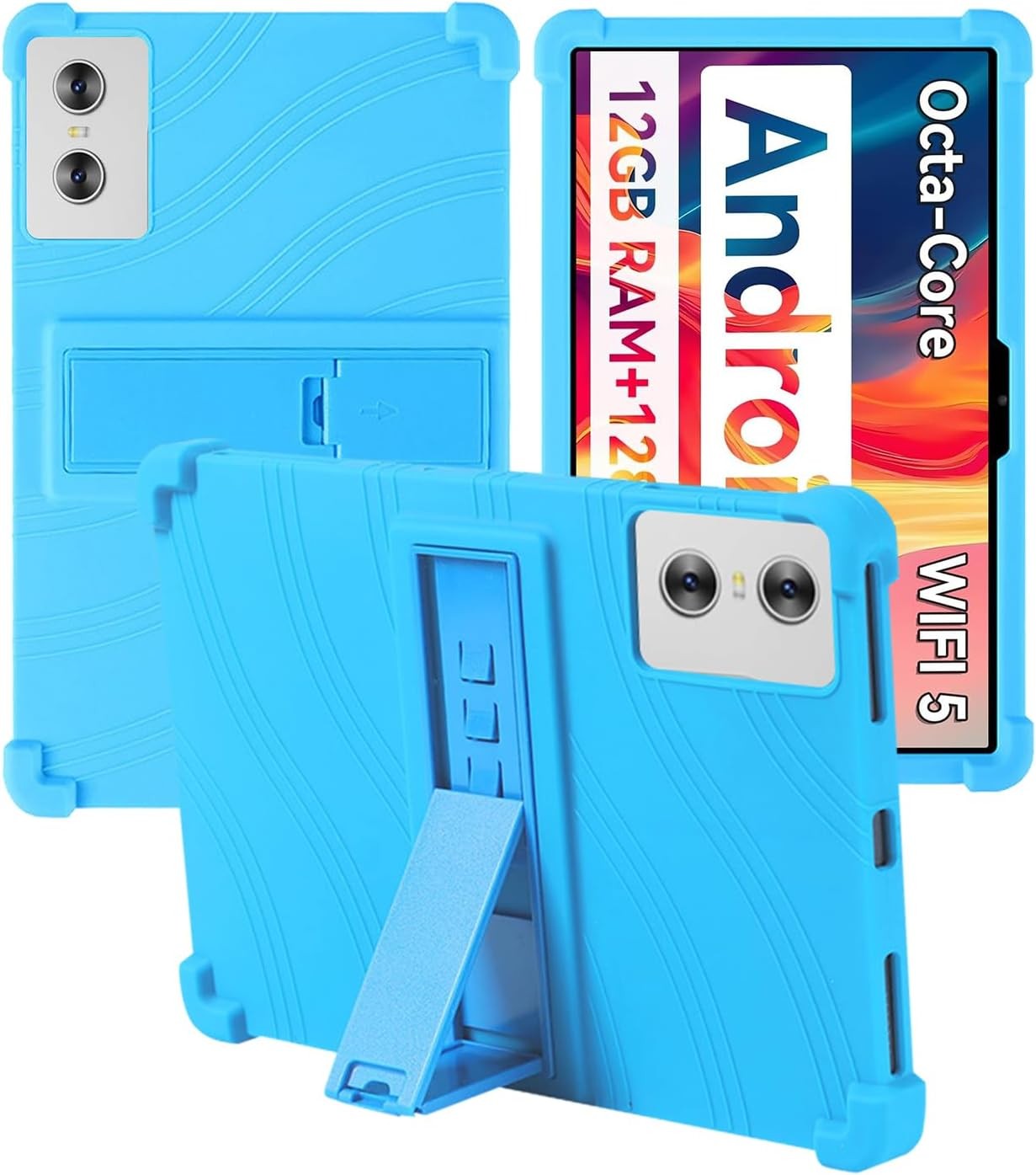 Compatible with SVITOO SVTT001 11" Silicone Case, Adjustable Stand, Shockproof Kids Friendly SkyBlue