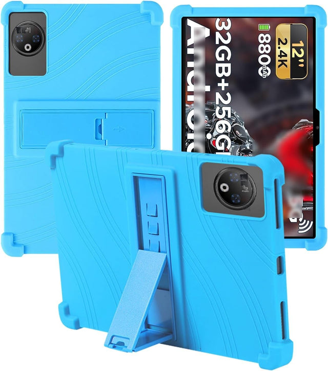 Kid-Friendly Silicone Case Compatible with DOOGEE V Pad 2025 12", Stand, SkyBlue