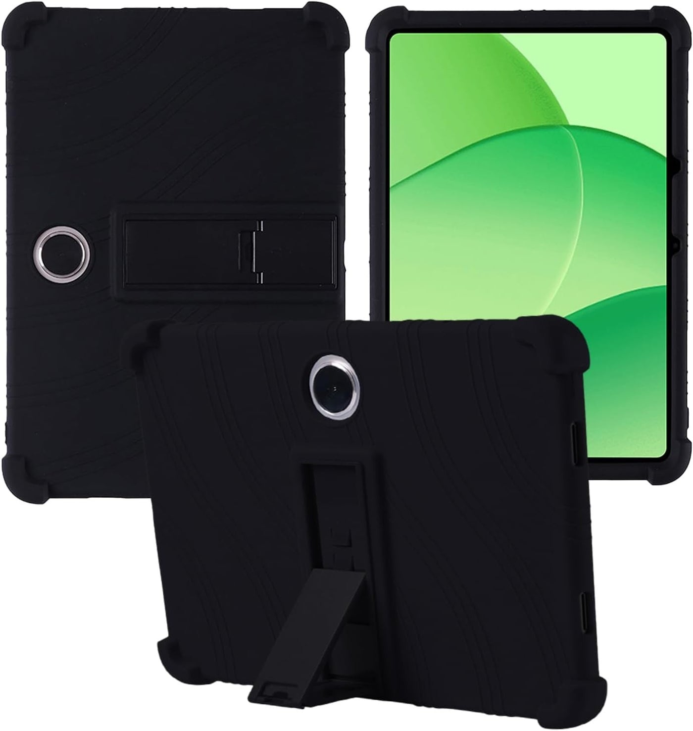 Compatible with OnePlus Pad Lite 11" Silicone Case Adjustable Stand Shockproof Kid Friendly Black