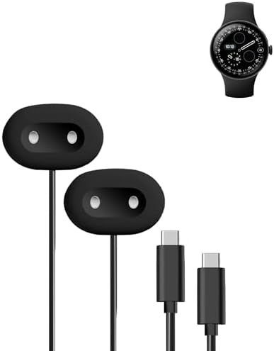 2 Pack Magnetic USB-C Charging Cable Compatible with Google Pixel Watch 4, Black Replacement Charger Cord for Smart Watch