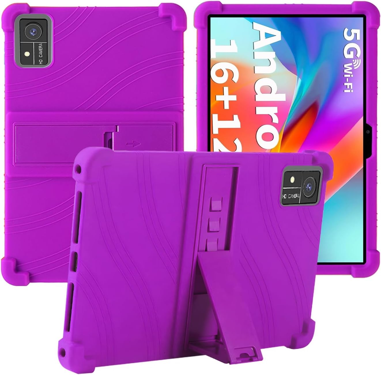 Silicone Tablet Case for YOBANSE T618, Suicoey T618, MEIZE D115, Adjustable Stand, Shockproof, Kids