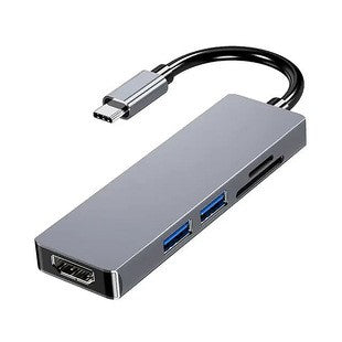 5-in-1 Type-C Hub with 4K HDMI, USB-C Adapter for Laptop, Phone, Gaming Console