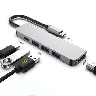5-in-1 USB C Hub, Type-C Adapter for Phone, Tablet, Gaming Console