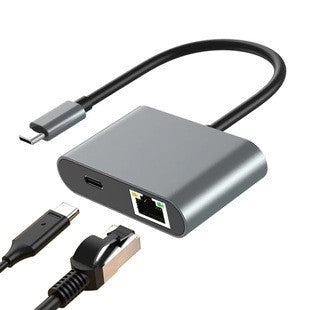 USB C to Ethernet Adapter with PD Charging, for Laptop, Tablet, Phone, Switch