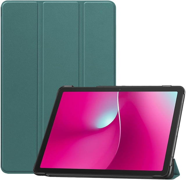 For T-Mobile REVVL TAB 2 5G 10.1 Inch Tablet Case, Tri-Fold PU Leather Cover with Auto Sleep/Wake, Built-in Hand Strap, Multiple Viewing Angles