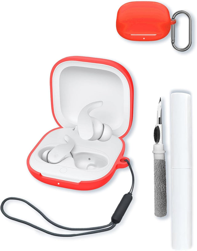 Soft Silicone Case for Beats Fit Pro, Protective Cover with Keychain, Cleaning Kit, and Lanyard