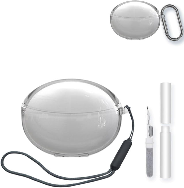 TPU Shockproof Case for Baseus Inspire XC1 Earbuds, with Keychain & Lanyard, Clear