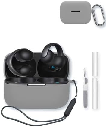 Silicone Case for Anker Soundcore AeroClip Earbuds, Soft Protective Cover with Keychain